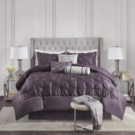Madison Park Laurel Comforter Set Color: Plum, Size: King