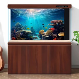 Riivvdise Coral Reef Fish Tank Background Under The Sea Aquarium Background Ocean Floor Terrarium Background Deep Ocean Reefs Sunray Tropical Fish Aquarium Backdrop Underwater Tank Background 30x18in
