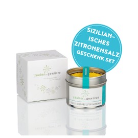 Zauber der Gewürze Sicilian Lemon Salt 1 Gift Box Spice Gift Set with an Elegant Gourmet Salt in Premium Quality, as a Gift for Hobby Chefs and Connoisseurs, 30 g