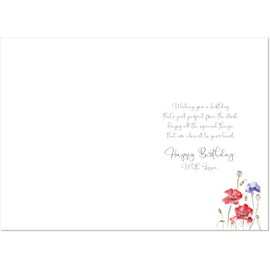 doodlecards One I Love Birthday Card Wildflowers Spring Flowers Large A4 Size with Plain Envelope