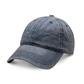 CHOK.LIDS Everyday Vintage Baseball Cap for Men and Women Unisex Adjustable Lightweight Polo Style Curved Brim (Vintage Navy)