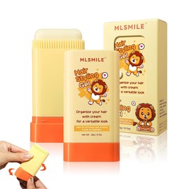 MINXUEYEN Hair Styling Gel for Kids, Children's Hair Wax Stick - Built-in Comb 2-in-1 Hair Finishing Stick, Natural Ingredients Refreshing and Non-Greasy, Easy to Styling, 0.71oz, Clear