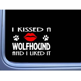 Irish Wolfhound Kissed L905 8" dog window decal sticker
