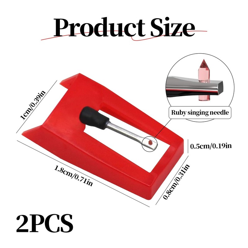 Pack of 2 Turntable Needles, Needle Turntable for Needles, Needle