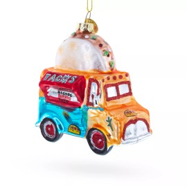 BESTPYSANKY Taco Truck Glass Christmas Ornament