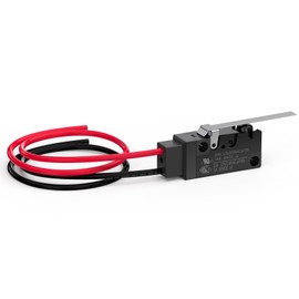 DIYhz Long Hinge Straight Lever Waterproof Momentary Push Button Micro Limit Switch with Line NC (normally closed) Snap Action Mini Switches 2 Pins 1 Pc for Arduino, Appliance and Electronic Equipment