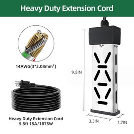 Immersion Water Heater 1800W, Portable Mini Pool Heater, Bucket Heater, Adjustable Thermostat, Real Time Temperature Display, Anti Dry Burn Protection, for Bathtub, hot tub, Inflatable Pools, 120V