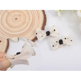 Baby Girls Hair Bow Clips, 10pcs Boutique Cotton Fully Lined Hair Pins, Non Slip Baby Barrettes Accessories for Infants Toddlers Fine Hair by BIANHUAN (Set-C)