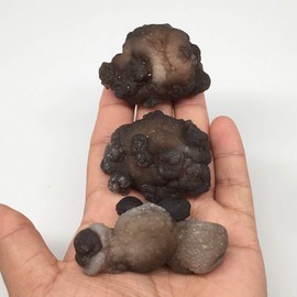 WatanGems 3pcs, 184g, 1.9"-2.4", Natural Chalcedony Nodules Crystals Minerals Specimens Gemstones @Morocco, MF3132
