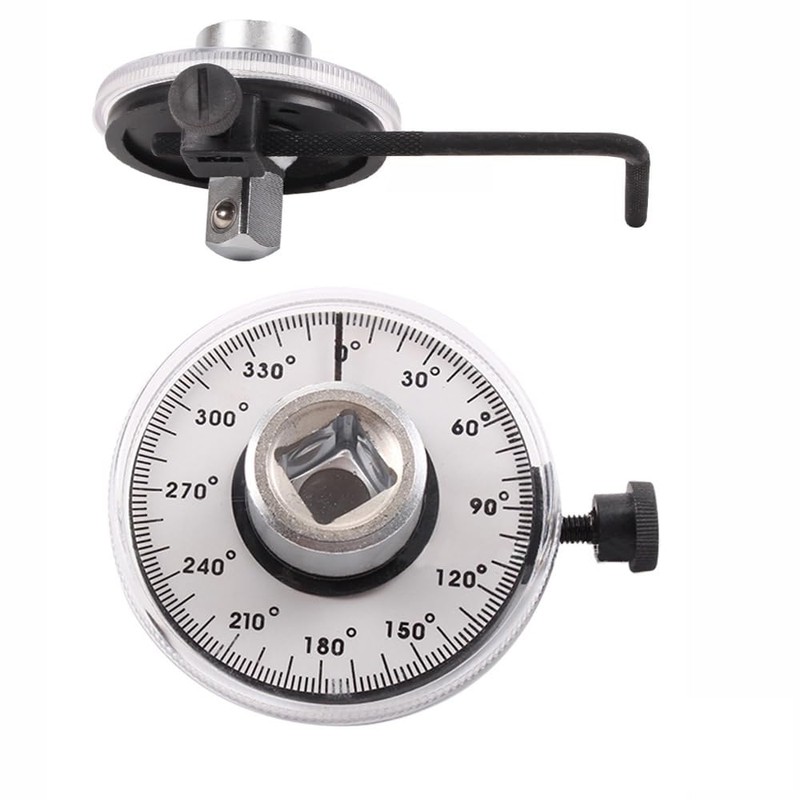 1Pcs Angular Torque Gauge, 1/2" Drive 360 Degree Adjustable Torque
