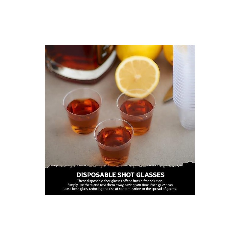 PinkWebShop - Crystal Clear Plastic Shot Glasses - 30ml Disposable