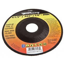 Forney Type 27 4-1/2 In. x 0.045 In. x 7/8 In. Steel -Off Wheel - 1 Each