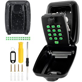 Key Safe Wall Mounted,Extra Large Key Lock Box Outdoor Waterproof with Illuminated Button Stickers,Weatherproof Cover, 12-Digit Combination Key Box Police Approved for Home Garage School Office