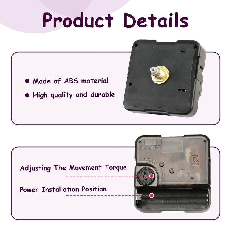Clock Movement for Wall Clock, Self-Installation with Hands, Quartz Movement,
