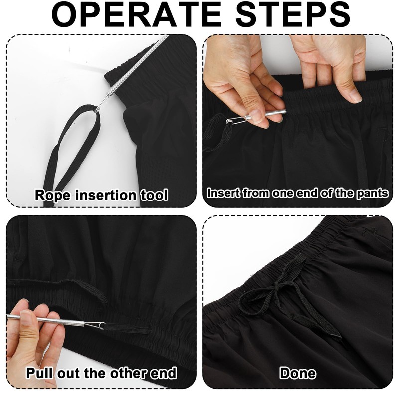 6pcs Spring Loop Drawstring Threader Tool for Hoodies, Sweatpants &