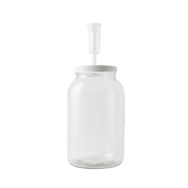 FastRack - Wide Mouth Glass Jar with Lid and Econolock Airlock, Large , 1 Gallon , Clear