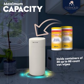 Extra Large Refillable Wet Wipes Dispenser (Cream) | Fits Clorox, Lysol, Bleach, Sanitizing Wipes | Durable Reusable Wipes Holder for Kitchen, Bathroom, Office, School | Gosnold Home & Garden