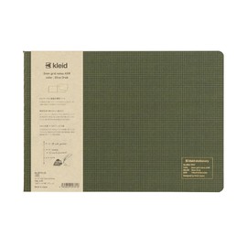 kleid 8915-02 Notebook, 0.08 inch (2 mm) Grid Notebook, A5W, Horizontal Type, 0.08 inch (2 mm) Square, Olive