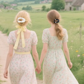 Flomiara Haarspangen für Damen, flache Klauenklammern zum Liegen, rutschfeste Clips für dickes, dünnes Haar, große, starke Klauen zum Stylen, leicht, niedlich, für Damen und Mädchen, durchscheinendes