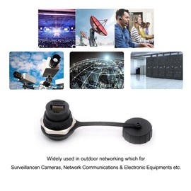 PENGLIN 2 Pack RJ45 CAT6A Coupler Shielded for Panel Mount, CAT6A Ethernet LAN Pass Through Adapter, IP67 Female to Female with Domed Head, 2 Pack