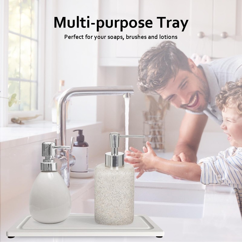 2 PCS Fast-Drying Stone Trays for Bathroom Sink & Kitchen