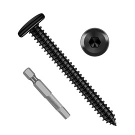 Etauwe M6 x 55mm Hex Socket Cap Self Tapping Screws, 304 Stainless Steel Flat Head Drilling Screw, Screwdriver Bit Included, Black Finish, 25 PCS
