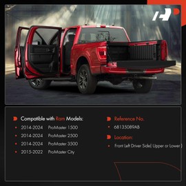 A-Premium Door Hinge Assembly Compatible with Ram ProMaster 1500 2014-2024, ProMaster 2500 2014-2024, ProMaster 3500 2014-2024, ProMaster City 2015-2022, Front Left Driver Upper or Lower Side