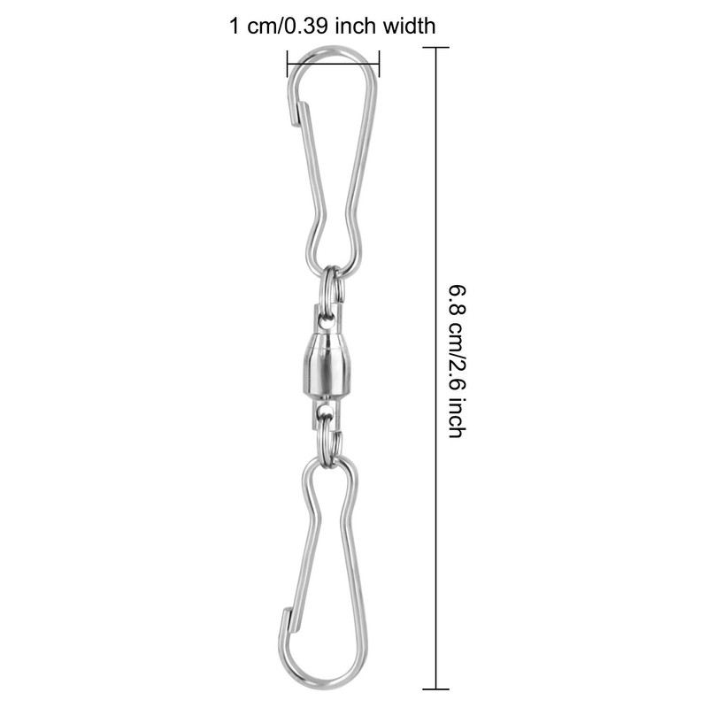 KUUQA 12 Pack Spinning Dual Clip Swivel Hooks for Wind