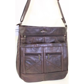 Lorenz Unisex Messenger Bag In Leather (Black)