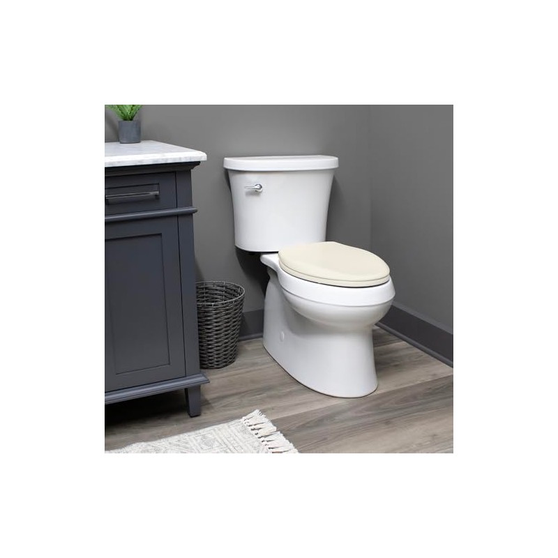 Bemis Ashland Modern Wood Toilet Seat with Decorative Edge, Slow