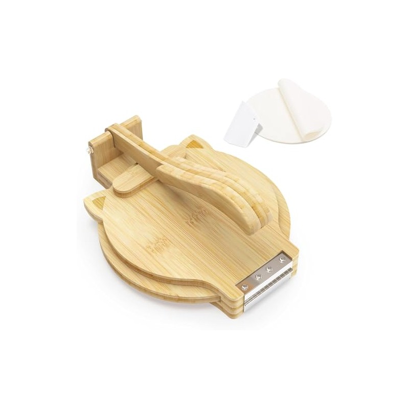 Bamboo Tortilla Press 10 inch Wooden Corn Tortilla Maker Quesadilla