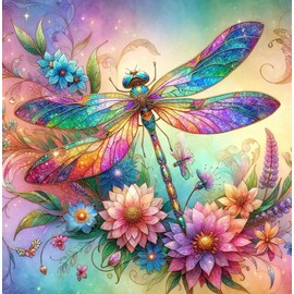 Fabric Panel 12"x12" Dragonfly 100% Cotton Quilting Block P115