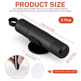 Yitexin 2 Pack Window Breaker Seatbelt Cutter, 2 in 1 Portable Car Window Breaker Tool Hammer, Auto Rescue Seat Belt Cutter and Glass Breaker (Black)