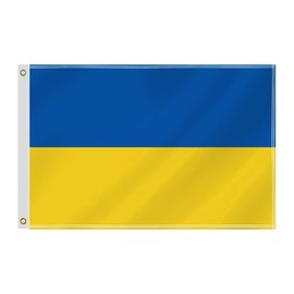 60×90 CM Ukraine Flag,2×3 FT Ukrainian Decor,Double Side Digital Printed 150D Polyester Banner With Canvas Header Brass Grommet
