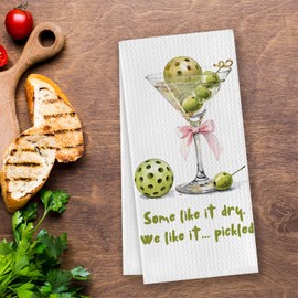 CosxHabitat Pickleball Martini Gifts Kitchen Dish Towels for Women,Pickleball Cocktail Party Bar Hand Tea Towels for Kitchen Bathroom Decor,16x24 Inches