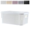 KADAX Storage Basket with Lid, 6L, Plastic Storage Box, Rectangular
