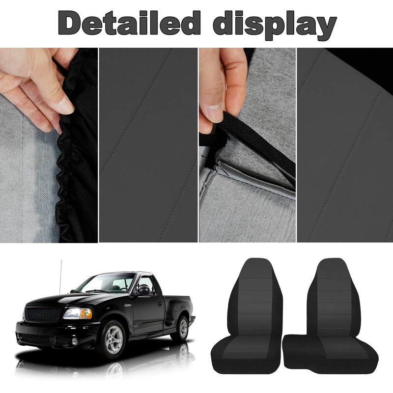 runfider 2Pcs 60/40 Cloth High Back Bench Seat Cover Fit