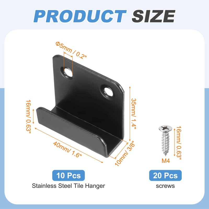 MECCANIXITY 10 Pcs Stainless Steel Tile Hanger, Heavy Duty Wall