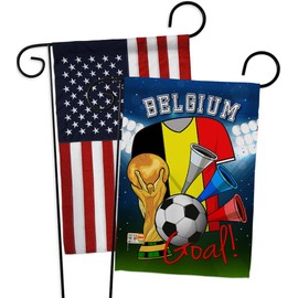 Ornament Collection FIFA World Cup Belgian Wall American Flag Banner Pack Patio Porch Lawn Garden Outdoor Decorations Tapestry Team Qatar Trophy Soccer Game Football Gifts, Made in USA