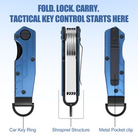 Key Organizer for Men – Minimalist Metal Key Holder with Keychain Clip, Holds 2–5 Keys Securely, Slim and Durable Everyday Carry Key Case
