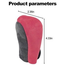 HZEL Car Gear Shift Knob Cover, Anti Slip Soft Leather Vehicle Shifting Handle Stick Protector, Anti Scratch Automotive Interior Shifter Lever Protection Guard Accessories, Universal Fit (Red)