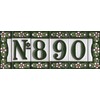 Green Floral Ceramic House Numbers & Letters Tile Size 7.5cm