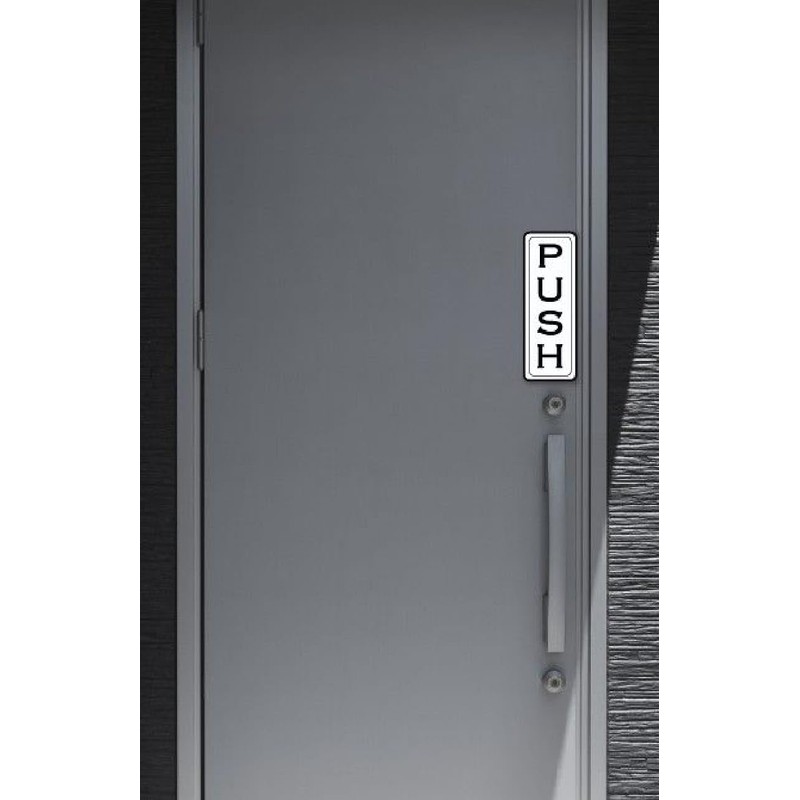 Door Sign Set, Push Pull Vinyl Stickers, 1.75 x 5