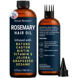 Rosemary Oil for Hair Growth 6 fl oz - Nourishing Blend for Frizz Control, Scalp Refresh & Stronger Hair - Aceite de Romero Para el Cabello - Nexon Botanics
