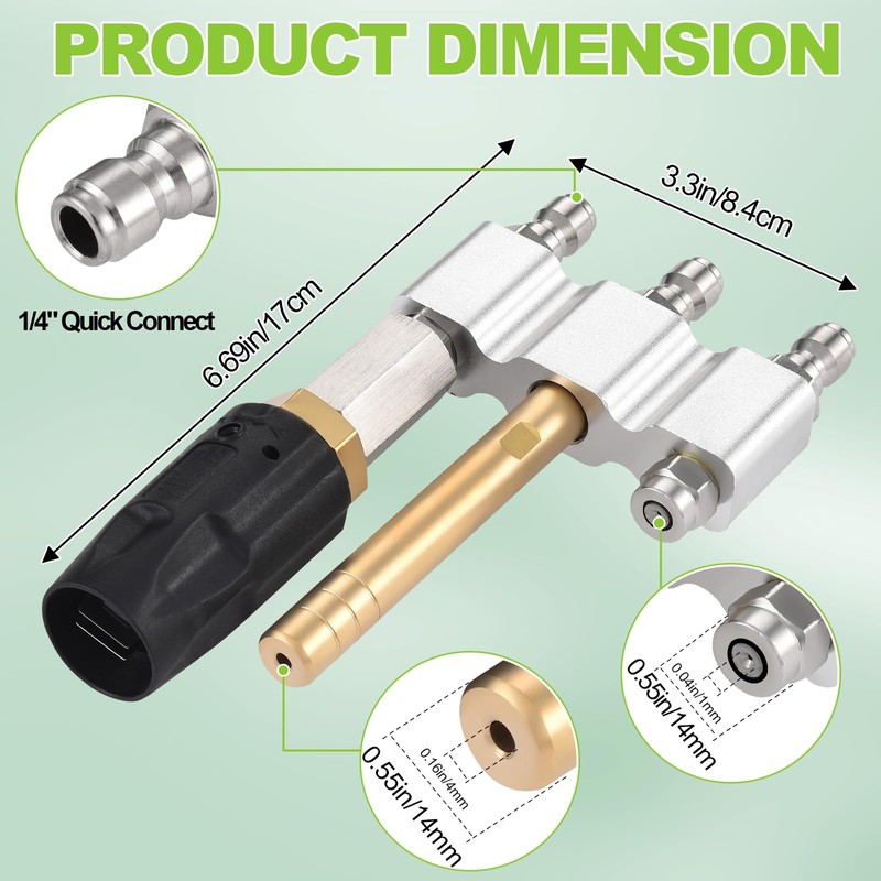 Ciunura 3 in 1 Downstream Soft Wash Chemical Nozzle, M5