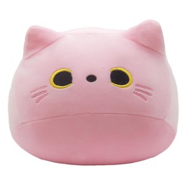 YOMOTREE Cat Stuffed Animal Toy Pillow, Soft Plush Pillow, Black Cat Plush Toy, Gifts for Boys Girls Kids (Pink 20cm/7.8in)