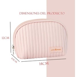 GeorgeX Bolsas de Cosméticos para Mujer, Bolsa de Tocador Neceser Portátil Estuches de Viaje para Maquillaje Viajar Bolsas de Mujer(Rosa)