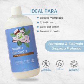 Shampoo Con Aceite De Coco Hidratante Productos Mart Mexico 500 Ml