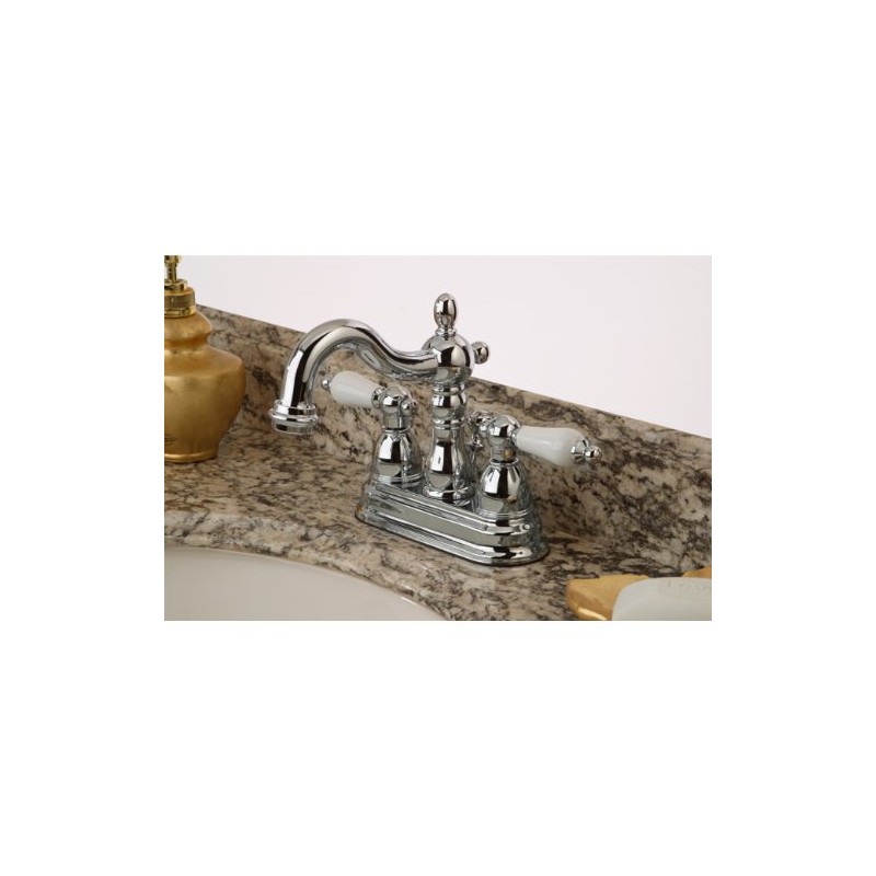 Kingston Brass KB1601PL Heritage 4-Inch Centerset Lavatory Faucet with Porcelain