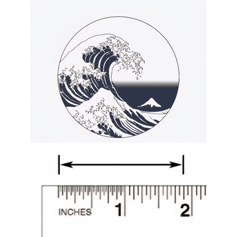 INKARTLINK Beach Waves INKARTLINK Temporary Tattoo Tattoos Great Wave Kanagawa